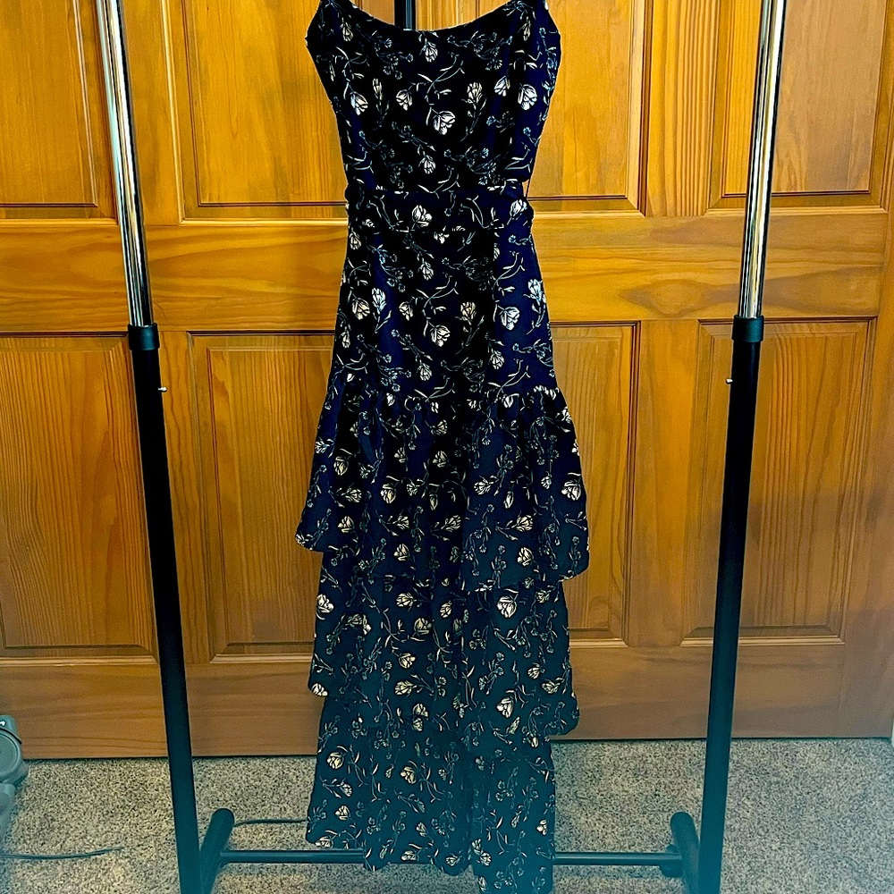 Likely - Navy/White-Light Pink Floral Summer Dress. Size 6